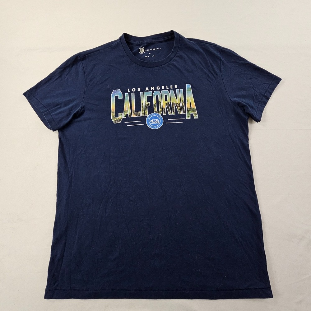 Los Angeles CA Aeropostale Blue Short Sleeve Cotton Blend T-Shirt Men's L